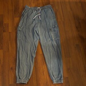 She + Sky Blue Denim Joggers